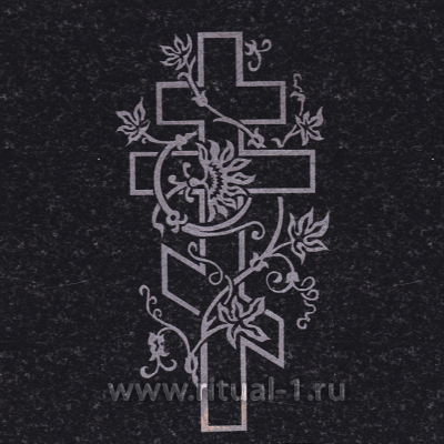 Крест "с виноградной лозой" пескоструйный Гр-05 Кресты и полумесяцы