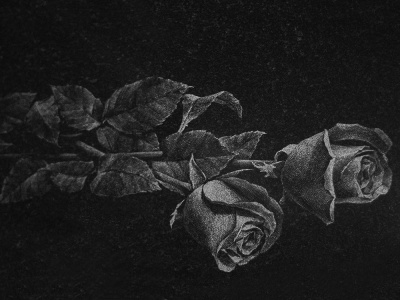 Розы теневые 2шт (ручная гравировка) Гр-21 Цветы и ветви