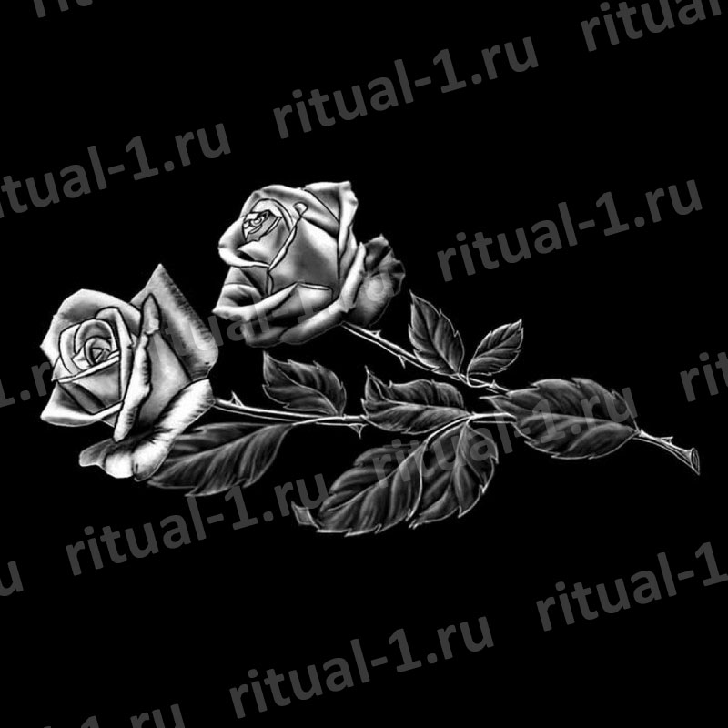 Гравировка розы на надгробии